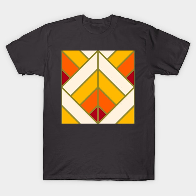 Geometric Pattern: Art Deco Diamond: Sunset T-Shirt by Red Wolf